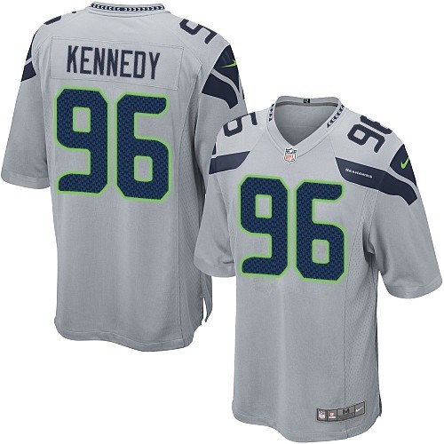 Men's Game Cortez Kennedy Nike Jersey Grey Alternate - #96 NFL Seattle Seahawks